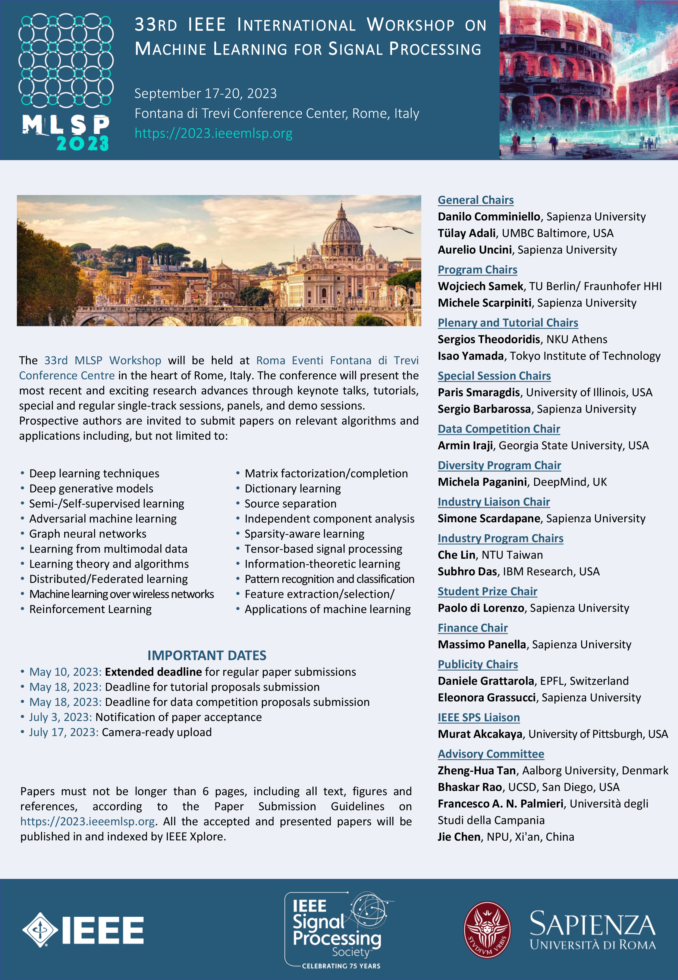 MLSP2023 Call for Papers Conference Flyer